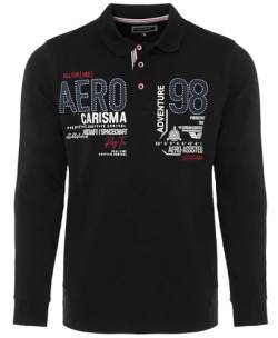 Carisma Langarm Poloshirt für Herren 100% Baumwolle ? Herren Langarmshirt mit Stickerei ? Angenehmes Regular Fit Longsleeve für Büro und Freizeit 3445 BL 3XL von Carisma