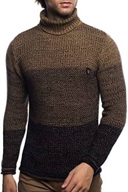 Herren Strick-Pullover mit Rollkragen | Männer Winter Rollkragen-Pullover |stylischer Herren Strick-Pulli | Warmer Männer Pulli Grobstrickangenehmer Herren Rolli 7575 Camel S von Carisma