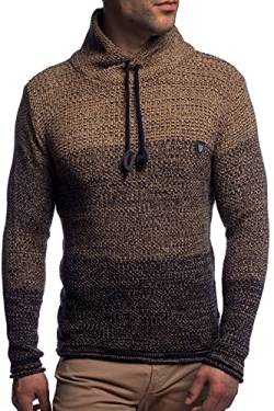 Herren Strick-Pullover mit Stehkragen | Männer Winter Stehkragen-Pullover |stylischer Herren Strick-Pulli | Warmer Männer Pulli Grobstrick | angenehmer Herren Pullover 7576 Camel S von Carisma