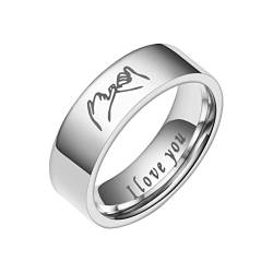 Caritierily Edelstahl Liebesringe Hand in Hand Dekompression drehbarer Ring Ehering Ringe für Frauen Ringe für Männer Glatte Ringe Geometrie Ringe Größe 6 13 Ringe Aufbewahrung Hochzeit (Silver, 10) von Caritierily