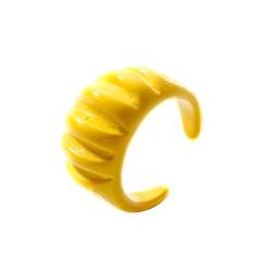 Caritierily Ringe Farbwechsel Fingerzeigeringe bunt für Frauen Mädchen Ringe Harz geometrische Acryl klobige Ringe Ringen Schuhe Herren (Yellow, One Size) von Caritierily