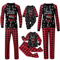 Caritierily Weihnachts Schlafanzug, für Erwachsene und Kinder Schlafanzug Weihnachten Langarm Bedruckte weihnachtsoutfit Familie weihnachtsoutfit Familie Weihnachts Jumpsuit von Caritierily