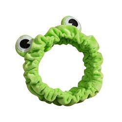 Elastische Rutschfeste Sport-Stirnbänder Lustiges Frosch-Stirnband, Make-up-Stirnband, Froschauge, elastisches Stirnband, niedliches Frosch-Stirnband zum Waschen des Gesichts, (Green, One Size) von Caritierily