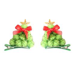 Haarspangen Pastell Weihnachtsbaum Clip Clips Haarnadel Kopfschmuck Haarschmuck für Mädchen Haarspangen Friseur (Green, One Size) von Caritierily