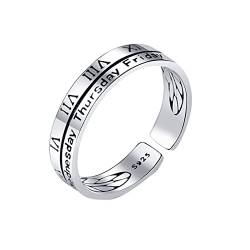 Herrenmode Ring Kreatives Geschenk Öffnungsring Mädchen Ring Senior Zeigefinger Ring Einstellbare Größe Ring Tägliche Abnutzung Ringe Silber 925 Verstellbar (K, A) von Caritierily