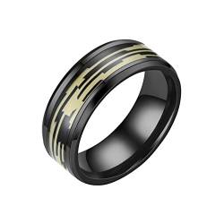 Hühneraugen Ringe MM Edelstahl Regenbogen Farbe Sandgestrahlte Ringe Ehering Ringe Für Frauen Ringe Für Männer Mattierte Ringe Geometrie Ringe Größe 6 bis 13 Ringelblumenöl Kaltgepresst (Yellow, 11) von Caritierily