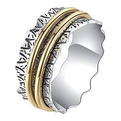 Kreative modische rotierende Dekompression schöne Schmuckringe Liebesringe Damenmode Stil Öffnung Verstellbarer Schmuck Eheringe zum Valentinstag Ringe Übergröße Herren (Yellow, 10) von Caritierily