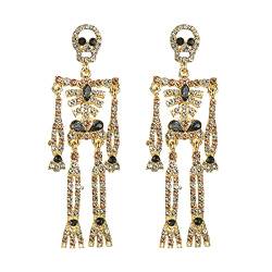 Lange Strass Ohrringe Halloween Horror Ohrringe Halloween Party Schmuck Ohrringe für Frauen gefälschte Waffe Ohrringe Lapislazuli Ohrringe (Gold, One Size) von Caritierily