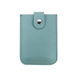 Niedlicher Plüsch Anhänger Schlüsselanhänger Schlankes PU--Kartenetui für Männer und Frauen, Brieftasche, Visitenkartenetui, Geldbeutel, Reisetasche, lässiger Gebrauch, (Sky Blue, One Size) von Caritierily