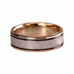 Ringe Anhänger Basteln Damen Luxus Roségold Funkelnde Passende Ringe Klassische Mode Quadratische Zirkon Verlobungsringe Unisex Dreiteiler Ring Roségoldfarbener Funkelnder Kette Ringe (B, A) von Caritierily