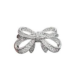 Ringe Edelstahl Breit Schmuck Ring für Teenager Frauen Mädchen Paare Ehering Mode Zirkon Fee Bogen Ring Form Ring Luxus großen Zirkon mit Diamantring Ringer Shorts (Silver, 10) von Caritierily