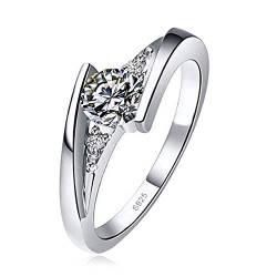 Ringe Stapeln Verlobungsgeschenksschmuck Damenring Sie gedenken Eheringe der 5-10 4-Ringe (Silver, 6) von Caritierily