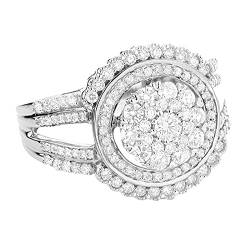 Ringelpulli Herren Damen-Zirkon-Geschenk- 5-11 Art- und Weisetropfenförmiger Brautring Birnenförmige Ehering-Ringe Zielfernrohr Ringe (Silver, 10) von Caritierily