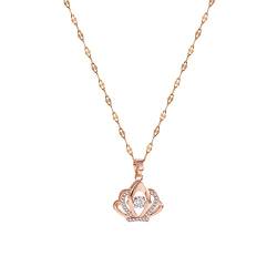 Rose Gold rotierende Kristall Geometrie Strass Halsketten für Frauen Anhänger Halskette mütterliche volle Strass Halskette an Meine Tochter Lichtleiste Für Anhänger (a-Rose Gold, One Size) von Caritierily