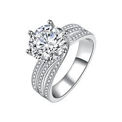 Super Flash Moissanite Ringförmige Verlobungsringe für Frauen Moissanite Twisted Verlobungsringe Hochzeitstag Versprechen Ringe für Braut Frau Freundin Ringelblumen Gesichtscreme (N, One Size) von Caritierily