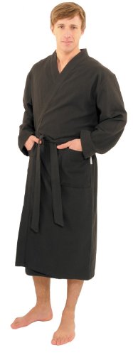 Carl Ross Unisex Bademantel Morgenmantel Kimono 'LIGHTLOOP - Gewebe®', Farbe:schwarz, Grösse:Medium von Carl Ross