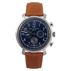 Carl von Zeyten Herren Analog Quarz Uhr mit Leder Armband CVZ0015BL von Carl von Zeyten