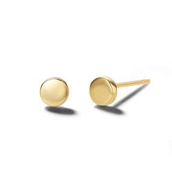14 Karat 585 Gold Ohrringe Ohrstecker, Mini Runde Ohrringe, Durchmesser 4 mm, Gewicht: 0,4 Gramm… von Carleen