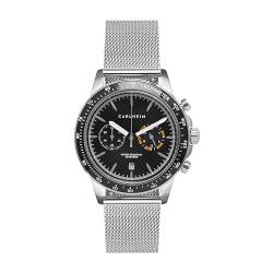 Carlheim Men's Watches Aksel 4005 Silver Black Mesh Tachymeter von Carlheim