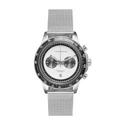 Carlheim Men's Watches Aksel 4005 Silver White Mesh Tachymeter von Carlheim