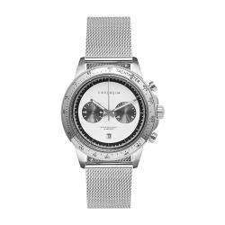 Carlheim Men's Watches Aksel 4005 Silver White Mesh Tachymeter von Carlheim