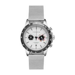 Carlheim Men's Watches Aksel 4005 Silver White Mesh Tachymeter von Carlheim