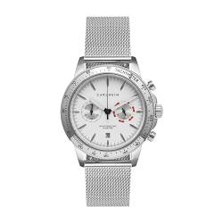 Carlheim Men's Watches Aksel 4005 Silver White Mesh Tachymeter von Carlheim