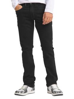 Carlo Colucci Herren Stretch 5-Pocket Trend Jeans Hose Mod. Enrico, Regular Gerade (34/30, 7293 Black Denim) von Carlo Colucci