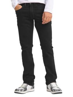 Carlo Colucci Herren Stretch 5-Pocket Trend Jeans Hose Mod. Enrico, Regular Gerade (36/32, 7293 Black Denim) von Carlo Colucci