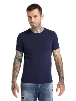 Carlo Colucci Rundhals T-Shirt mit Logo Stickerei Navy M von Carlo Colucci