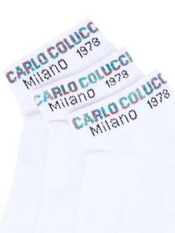 Carlo Colucci Sport-Sneakersocken mit Frottée-Sohle, 3er Pack Weiß 39-42 von Carlo Colucci