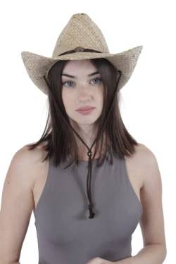 Carnavalife Natürlicher Stroh-Cowboy-Cowboyhut, mit Stoffband, Unisex One Size Man Woman für den Sommer von Carnavalife