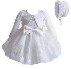 Carolilly Baby Mädchen Kleid Festlich Abendkleid Prinzessin Kleid Tutu Partykleid für Kleinkind Mädchen Brautjungfer Hochzeit Geburtstag (Weiß E, 3-6 Monate, 80) von Carolilly