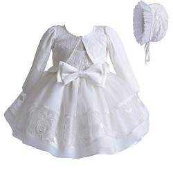 Carolilly Baby Mädchen Kleid Festlich Abendkleid Prinzessin Kleid Tutu Partykleid für Kleinkind Mädchen Brautjungfer Hochzeit Geburtstag (Weiß E, 9-12 Monate, 100) von Carolilly