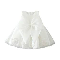 Carolilly Baby Mädchen Kleid Festlich Abendkleid Prinzessin Kleid Tutu Partykleid für Kleinkind Mädchen Brautjungfer Hochzeit Geburtstag (Weiß F, 3-6 Monate) von Carolilly