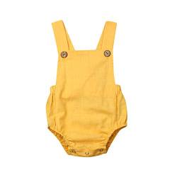 Carolilly Baby Strampler Neugeborene Body Baby Kleidung Mädchen Outfits Baby Onesie Kleinkind Strampler Mädchen Overall (Gelb, 0-3 Monate) von Carolilly