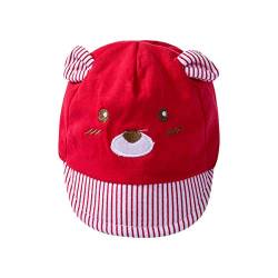 Carolilly Sonnenhut Baby Mädchen Baseballkappe Junge Schirmmütze Unisex Baby Sonnenhut Kleinkind Sonnenschutz Sommer Strandhut (rot, OneSize) von Carolilly