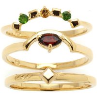 Carolin Stone Jewellery Ring-Set 3er-Set Ring Granat, Citrin Silber vergoldet Damenring, Damen Goldschmuck für jeden Anlass von Carolin Stone Jewellery
