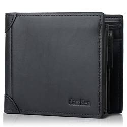 CarrKen Herren Geldbörse aus Leder mit extra großem Fassungsvermögen,mit RFID Schutz in Einer eleganten Geschenkbox (Schwarz) von CarrKen
