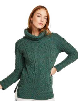 Carraig Donn Damen Belüfteter Rollkragenpullover aus Merinowolle (Grün, XL) von Carraig Donn