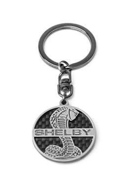 Shelby Cobra Schlüsselanhänger mit Schlangen-Logo, echte Karbonfaser-Konstruktion, leicht, silber, Einheitsgröße von Carroll Shelby