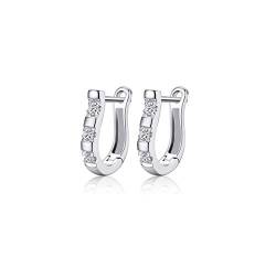 Premium-Qualität 1 Paar 925 Sterling Silber Lady White Womens CreolenCarry Stone von Carry stone