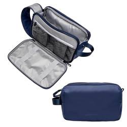 Carrywell (Nicht in China hergestellt) Kulturbeutel für Herren, Reise-Kulturbeutel, Organizer, Dopp Kit, wasserabweisende Rasiertasche für Toilettenartikel und Zubehör, Marineblau, Large, von Carrywell