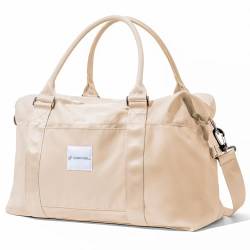 Carrywell (Nicht in China hergestellt) Reisetasche, Sporttasche, Sporttasche, Wochenendtasche für Frauen, Beige, Large, Reisetasche von Carrywell