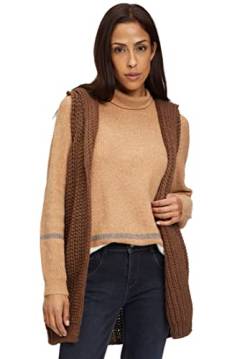 Cartoon Damen 5406/7176 Strickjacken, Dark Brown Melange, 38 von Cartoon