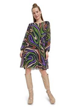 Cartoon Damen Plisseekleid mit Muster Khaki/Purple,40 von Cartoon