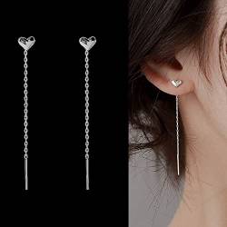 Carufin Love Ear Line Ohrringe für Frauen und Mädchen (Silber) von Carufin