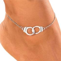 Carufin Türkis Fußkettchen Armbänder Multilayer Schmetterling Fußkettchen Blume Perle Perlen Fußkettchen Zubehör Sommer Strand Fuß Schmuck für Frauen Mädchen (Griffe Knöchel) von Carufin