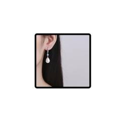 Carufin Wasser Tropfen Perle Ohrringe Silber Kristall Ohrringe Tropfen Dangle Ohrringe Schmuck für Frauen Mädchen von Carufin