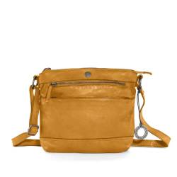 Cas8 Crossovertasche LALE, stilvolle Umhängetasche aus 100% Leder, Damentasche in zeitlosem Design & passend für alle Anlässe, stufenlos verstellbar, curry von Cas8